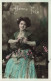 FETE ET VOEUX - Bonne Fête - Femme Assise Dans Un Jardin - Colorisé - Carte Postale Ancienne - Fête Des Mères