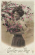 FANTAISIES - Cueillies Pour Vous  - Femme Tenant Des Fleurs - Colorisé - Carte Postale Ancienne - Vrouwen