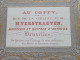 Calendrier 1856 - AU COFFY Rue De La Colinne BRUSSEL > M. VERSTRAETEN ( Carte PORCELAINE - Lith. SALOMON ) CDV ! - Cartes De Visite