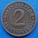 GERMANY - 2 Rentenpfennig 1924 D KM# 31 Weimar Republic Rentenmark Coinage (1923-1929) - Edelweiss Coins - 2 Rentenpfennig & 2 Reichspfennig