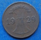 GERMANY - 1 Reichspfennig 1929 D KM# 37 Weimar Republic Reichsmark Coinage (1924-1938) - Edelweiss Coins - 1 Rentenpfennig & 1 Reichspfennig