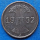 GERMANY - 1 Reichspfennig 1932 A KM# 37 Weimar Republic Reichsmark Coinage (1924-1938) - Edelweiss Coins - 1 Rentenpfennig & 1 Reichspfennig