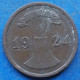GERMANY - 2 Reichspfennig 1924 A KM# 38 Weimar Republic Reichsmark Coinage (1924-1938) - Edelweiss Coins - 2 Renten- & 2 Reichspfennig