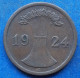 GERMANY - 2 Reichspfennig 1924 E KM# 38 Weimar Republic Reichsmark Coinage (1924-1938) - Edelweiss Coins - 2 Renten- & 2 Reichspfennig