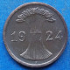 GERMANY - 2 Reichspfennig 1924 F KM# 38 Weimar Republic Reichsmark Coinage (1924-1938) - Edelweiss Coins - 2 Renten- & 2 Reichspfennig