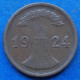 GERMANY - 2 Reichspfennig 1924 J KM# 38 Weimar Republic Reichsmark Coinage (1924-1938) - Edelweiss Coins - 2 Renten- & 2 Reichspfennig