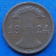 GERMANY - 2 Reichspfennig 1924 J KM# 38 Weimar Republic Reichsmark Coinage (1924-1938) - Edelweiss Coins - 2 Rentenpfennig & 2 Reichspfennig