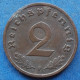 GERMANY - 2 Reichspfennig 1937 F KM# 90 III Reich (1933-1945) - Edelweiss Coins - 2 Reichspfennig