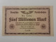 Allemagne, Funf Million Mark 1923 - 5 Mio. Mark