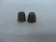 Vintage Two Metal Finger Thimble Protector Sewing Neеdle Shield #1556 - Dés à Coudre