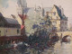 GENA PECHAUBES Tableau Paysage HST Chartres Vue Du Pont Saint-Hilaire. - Huiles