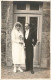 CARTE PHOTO - Noces - Portrait D'un Couple - Une Jeune Mariée Avec Son Père - Carte Postale Ancienne - Noces
