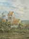 Tableau Ancien Paysage Vue De La Roche-Posay. - Huiles