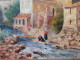 Delcampe - Tableau ROBERT FREMONT Peintre Normand Paysage Pont Saint-Louis Menton Lavandières. - Huiles