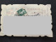 Carte En Rhodoïd, Bonnet De Sainte-Catherine En Tissu Et Dentelle, Fleurs Peintes à La Main,  1909 - Sainte-Catherine
