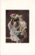 ENFANT - Deux Petites Filles Jouant Avec Des Fleurs - Colorisé -  Carte Postale Ancienne - Groupes D'enfants & Familles