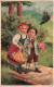 Enfants -  Deux Enfants  Sur Un Pont - Campagne - Carte Postale Ancienne - Children's Drawings