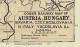 1934  CARTE GEOGRAPHIQUE ENTETE COOK TOURIST MAP AUSTRIA HUNGARY  Grand Hotel Nuremberg  V.SCANS - 1900 – 1949