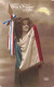 MILITARIA - Vive La France - Femme Avec Le Drapeau Français - Colorisé - Carte Postale Ancienne - Patriotic