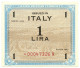 1 LIRA BEP OCCUPAZIONE AMERICANA IN ITALIA MONOLINGUA ASTERISCO 1943 FDS-/FDS - Occupazione Alleata Seconda Guerra Mondiale