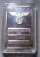 German Eagle Rare 1 Ounce Silver Bar 999 Silver Plated Cross Bar Clear Acrylic Capsule, Tokbag - Noodgeld