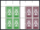 1945 St. Patrick 2/6-10/- On Cream Paper, Set In Matching Top Left Corner Blocks Of 4, Fresh U/m, Superb Original Colour - Nuevos