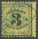 BADEN LP 2x O, 1863, 3 Kr. Schwarz Auf Gelb, Seltener Blauer R2 HOCHHAUSEN, Rechts Kleiner Einriss Sonst Pracht, Kurzbef - Other & Unclassified