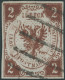 LÜBECK 3 O, 1859, 2 S. Rötlichbraun, Kleine Helle Stelle Sonst Pracht, Gepr. Brettl, Mi. 300.- - Luebeck