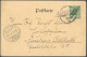 DSWA 6 BRIEF, Jakalswater In Schwarz, 23.11.1899, Wanderstempel I Auf Ansichtskarte Aus HASIS Mit 5 Pf. Nach Berlin, Pra - Sud-Ouest Africain Allemand