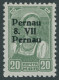 PERNAU 8IV , 1941, 20 K. Schwarzgelbgrün Mit Aufdruck Pernau/Pernau, Gepr. Krischke Und Kurzbefund Löbbering, Mi. 100.- - Ocupación 1938 – 45