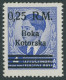 KOTOR 9IPF VI , 1944, 0.25 M. Auf 4 D. Boka Kotorska, Type I, Mit Aufdruckfehler Linker Diagonalstrich Des M Von R.M. In - Besetzungen 1938-45