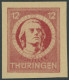 THÜRINGEN 97AXaqU , 1945, 12 Pf. Karminrot, Vollgummierung, Graues Kartonpapier, Ungezähnt Und Deutlicher Abklatsch, Pra - Other & Unclassified