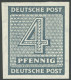 WEST-SACHSEN 127XwbU , 1945, 4 Pf. Dunkelblaugrau, Wz. X, Ungezähnt, Ungezähnte Exemplare Dieser Ausgabe Sind Im Michelk - Autres & Non Classés