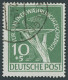 BERLIN 68II O, 1949, 10 Pf. Währungsgeschädigte Mit Abart Grüner Punkt Rechts Am Handgelenk, Normale Zähnung, Pracht, Fo - Andere & Zonder Classificatie