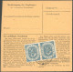 BUNDESREPUBLIK 134 Paar BRIEF, 1953, 50 Pf. Posthorn Im Waagerechten Paar Rückseitig Auf Paketkarte Mit Zusatzfrankatur  - Otros & Sin Clasificación