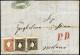 LOMBARDEI UND VENETIEN 7IIa,10II BRIEF, 1862, 3 So. Schwarz (2x) Und 10 So. Lilabraun, Type II, Auf Brief Von CHIOGGIA ( - Lombardije-Venetië