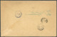JAPAN - POST IN CHINA 3,5,6 BRIEF, 1903, 11/2 S. Ultramarin Im Senkrechten Eckrandpaar, 3 S. Lilabraun Und 4 S. Rosa Auf - Otros & Sin Clasificación