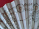 Delcampe - Antique! Victorian Style HAND FAN With Silver Sequin & White Lace Beautiful Bone Spokes - Eventails