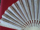 Delcampe - Antique! Victorian Style HAND FAN With Silver Sequin & White Lace Beautiful Bone Spokes - Fans