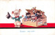 FANTAISIES - Animaux Habillés - Chatons En Rubans - Chien En Chapeau - Colorisé - Carte Postale Ancienne - Animali Abbigliati