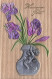 Illustrateur - Style Kirchner - Relief - Métalisé - Angelo - Iris - Fleur - Carte Postale Ancienne - Sin Clasificación