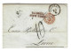 ITALY ITALIA - 1856 PIROSCAFI STAMPLESS LETTER TO FRANCE - VICENZA TO LYON - VIA DEGLI STATI SARDI CACHET - Ohne Zuordnung