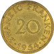 LaZooRo: Germany SAARLAND 20 Franken 1954 UNC - 10 Francos