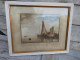 Ancien Tableau Aquarelle Marine XVIIIe/XIXème Signé VJ - Wasserfarben