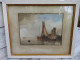 Delcampe - Ancien Tableau Aquarelle Marine XVIIIe/XIXème Signé VJ - Wasserfarben