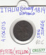 CR1577 MONEDA ITALIA 4 SOLDIS SAN JORGE 1814 PLATA VELLON BC - Sonstige & Ohne Zuordnung