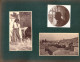 6 Petites Photos Collées Sur Carton Format A5. Soldats Et Paysage Et Femmes - 1914-18