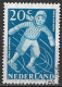 Extra Wit Lijntje In 1948 Kinderzegels 20 + 8 Ct Blauw NVPH 512 - Variétés Et Curiosités