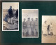 6 Petites Photos Collées Sur Carton Format A5. Soldats, Barbier Et Pope - 1914-18