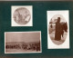 6 Petites Photos Collées Sur Carton Format A5. Soldats, Barbier Et Pope - 1914-18